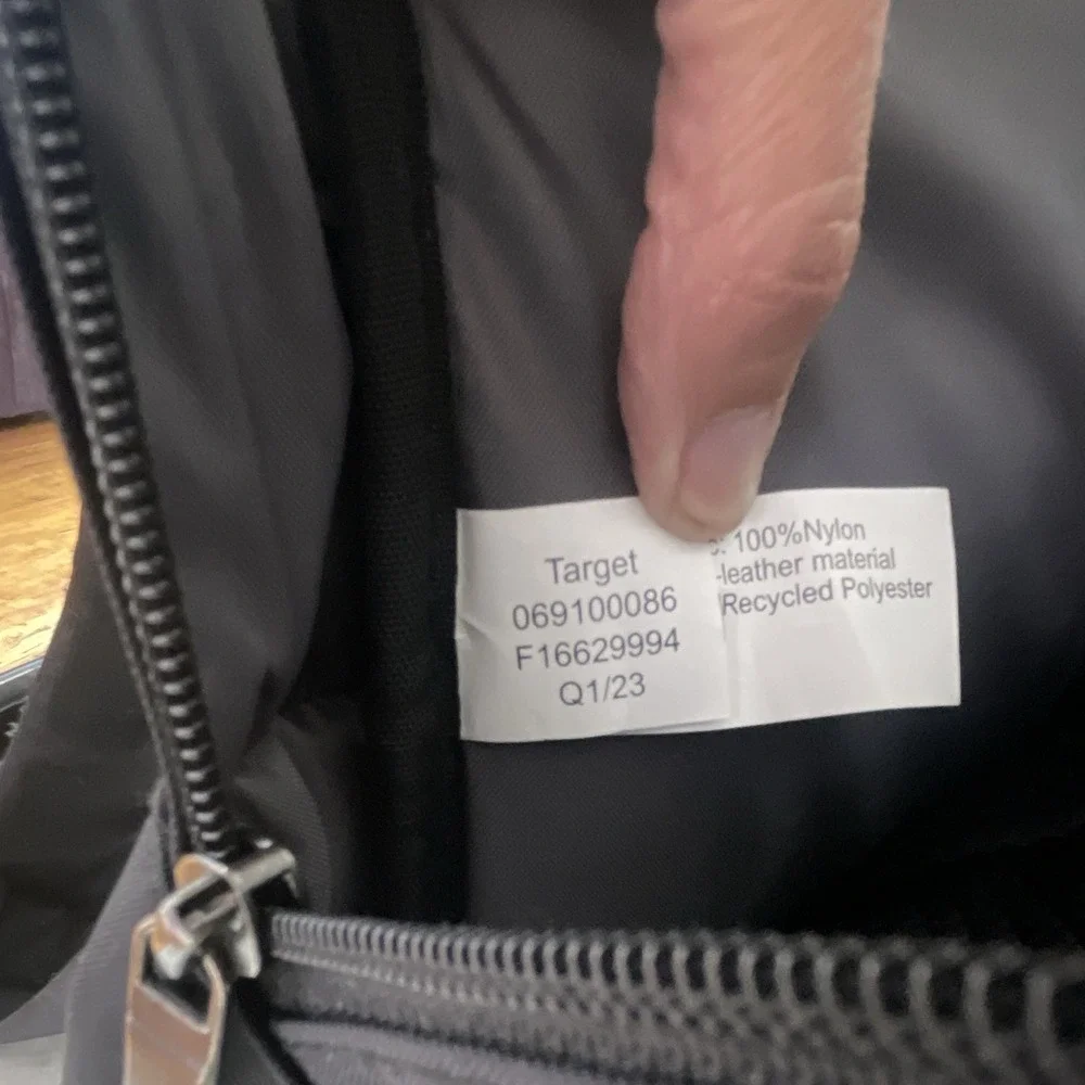 Target‎ Black Solid Zip Backpack w/ Top Handle, Men's Polyester Lined
